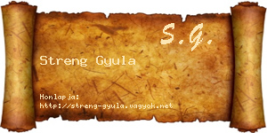 Streng Gyula névjegykártya